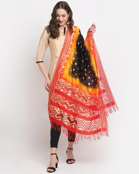 Zari Woven Dupatta with Fringes Price in India
