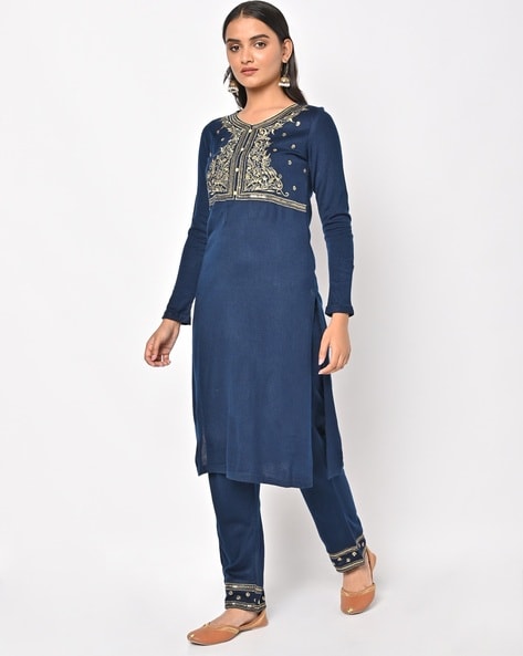 Aurelia Embroidered Straight Kurta Set