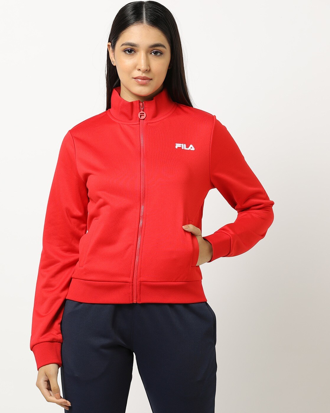 Zip Front Track Jacket with Logo