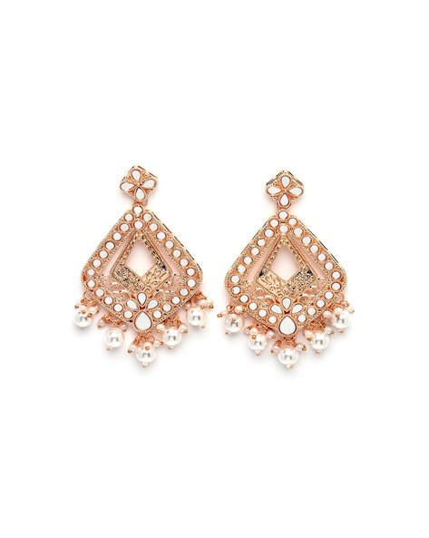 diamond shape layered chandelier earring – Marlyn Schiff, LLC