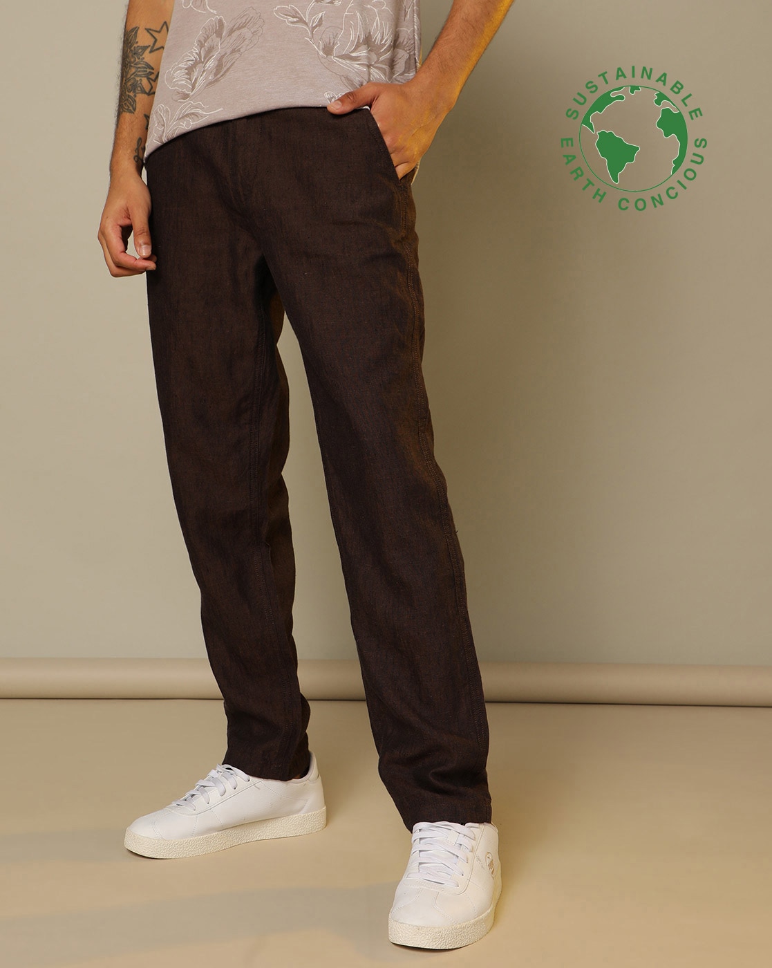 Buy Brown Linen Trouser for Men  Beyours