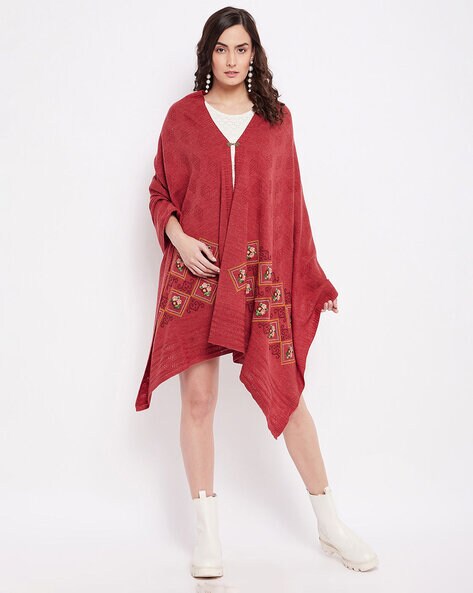 Embroidered Poncho Style Shawl Price in India