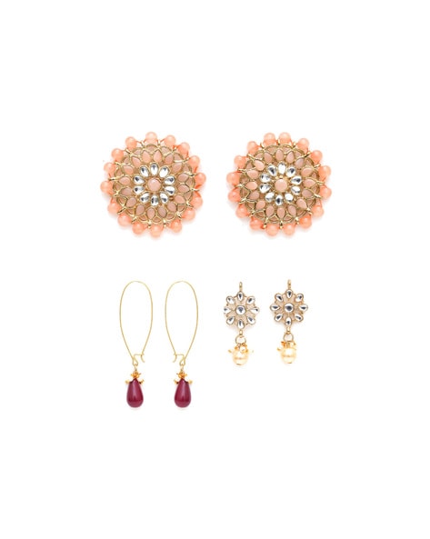 Flipkart.com - Buy Manath Ethnic Kundan Diamond Studs Earrings Set Jewellery  for Women and Girls Alloy Stud Earring Online at Best Prices in India