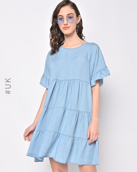 Cool Girl Denim Babydoll Dress | East Halsey