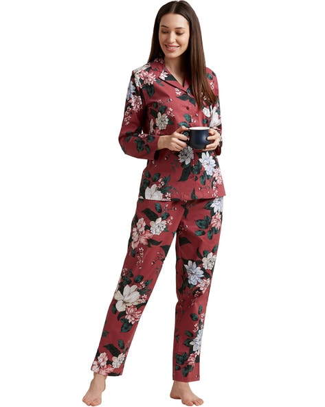 Floral Print Lounge Pants with Top