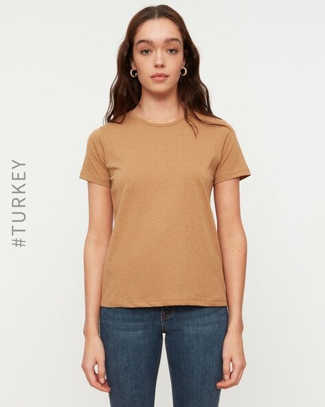 plain brown t shirt womens