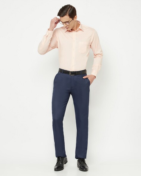 Buy Cantabil Men Blue Solid Formal Trousers Online at Best Prices in India  - JioMart.