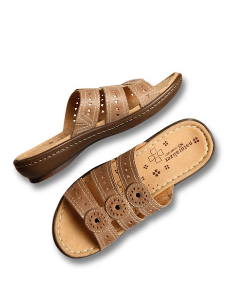 Brown Solid Casual Women Comfort Sandals - Selling Fast at Pantaloons.com