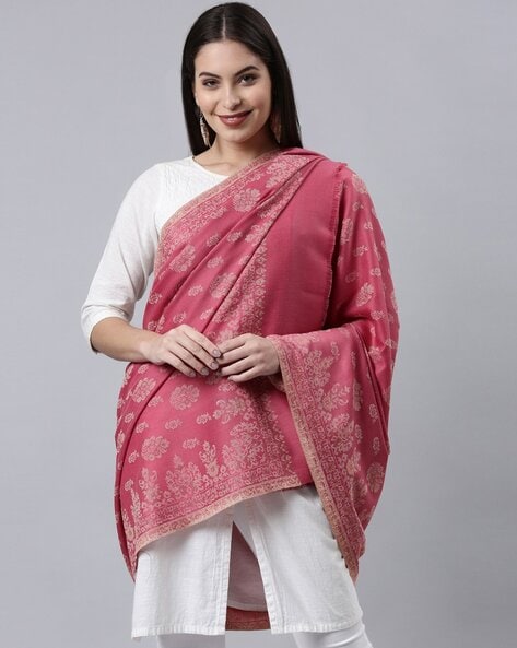Knitted Shawl with Contrast Border Price in India