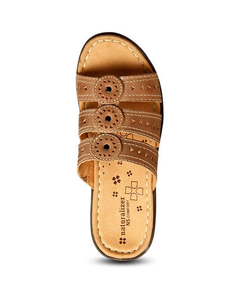 Amazon.com | Naturalizer Womens Kellie Natural Tan Slide Sandals 6 M |  Slides