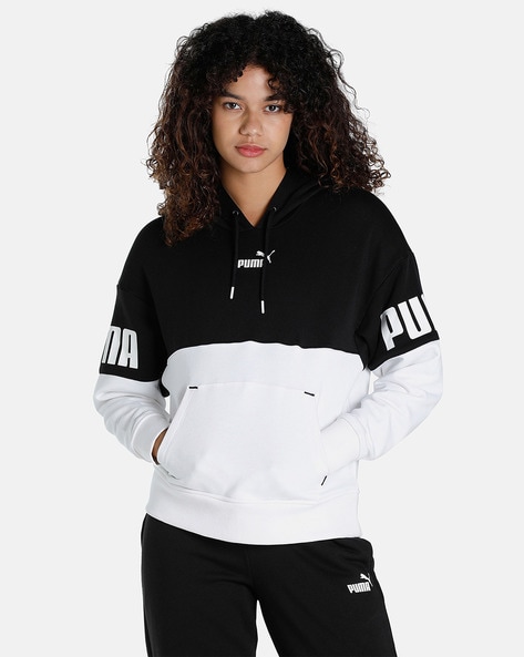 Puma black and white sweatshirt best sale