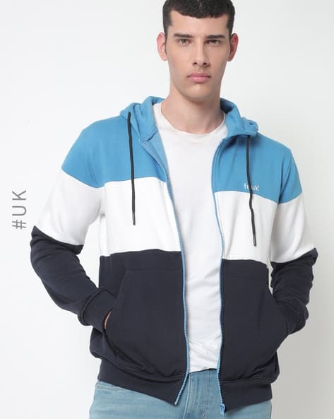 French Connection Light Blue Zip Up Hoodie Mens Buy Blue