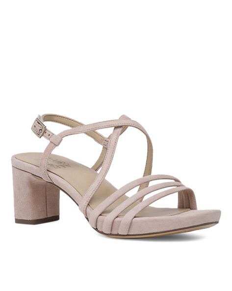 Chunky Heeled Sandals with Buckle Closure