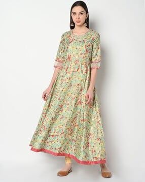 Floral Print Round-Neck Anarkali Kurta-picture-26