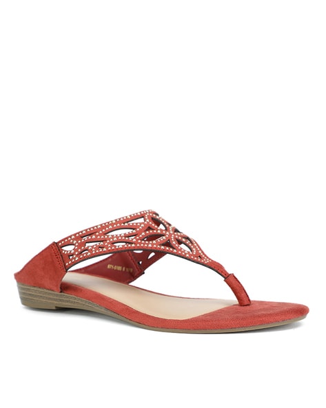 Red thong online sandals