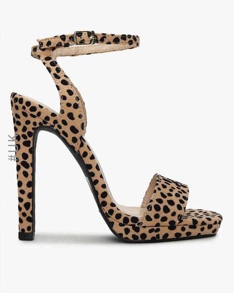 Qupid leopard block on sale heels