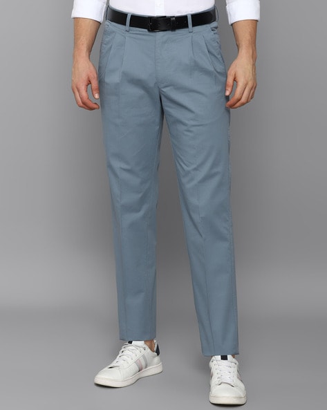 Buy Men Green Slim Fit Solid Casual Trousers Online - 629707 | Allen Solly