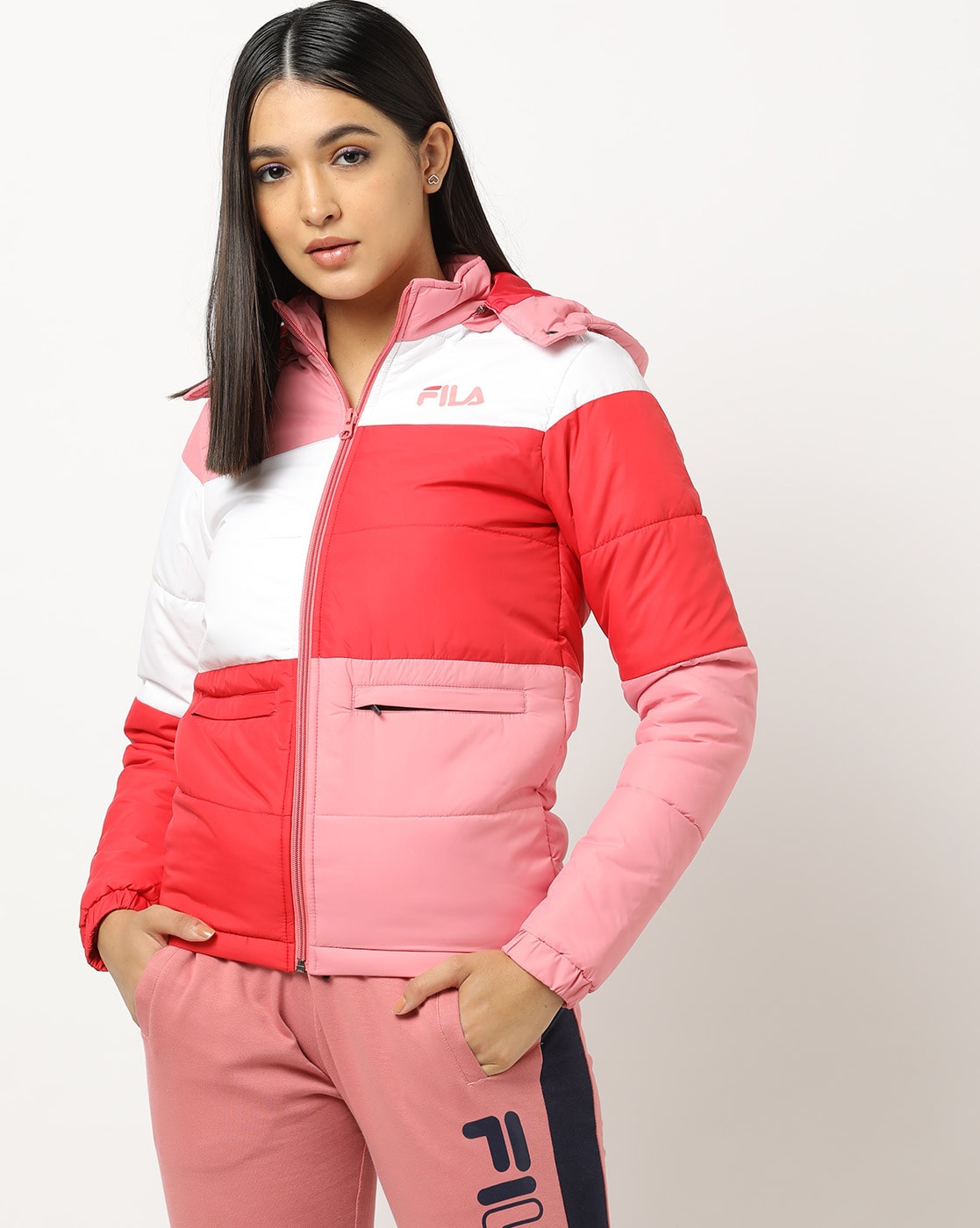 Buy Pink Jackets & Coats for Women by FILA Online | Ajio.com