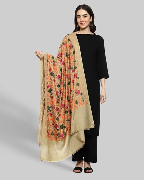 Embroidered Woollen Shawl Price in India