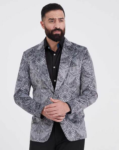 Grey shop paisley blazer