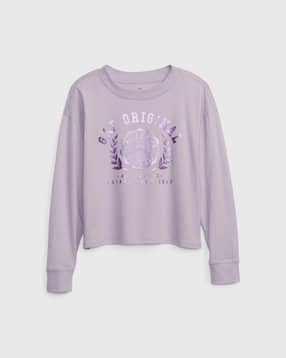 gap kids Metallic Wreath Logo Print Full Sleeves T-Shirt-picture-21