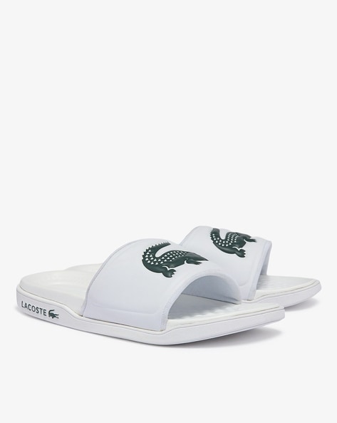 Lacoste flip sale flops white