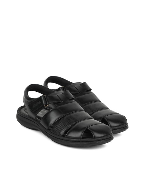 Dunzo Stylish & Leather Look Sandels with Velcro Black Colour For Men at Rs  250/pair | Mens Formal Sandal in Agra | ID: 2852659324073