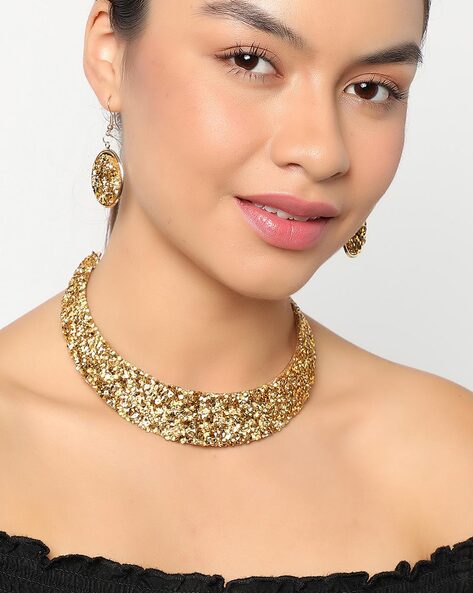 Rhinestone-pendant necklace - Gold-coloured - Ladies | H&M