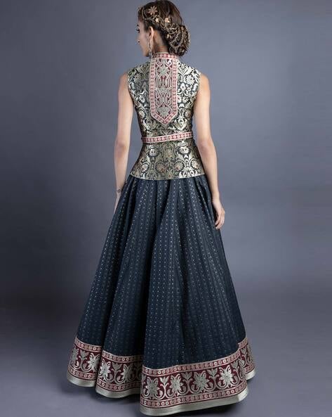 Black Color Party Wear Designer Indo-Western Plazo With Choli :: ANOKHI  FASHION