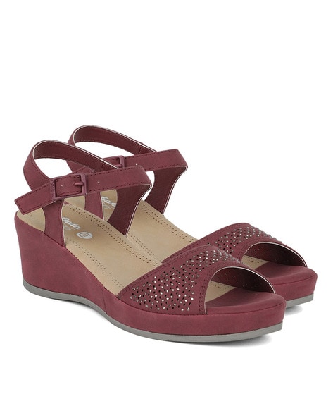 Burgundy wedges hot sale