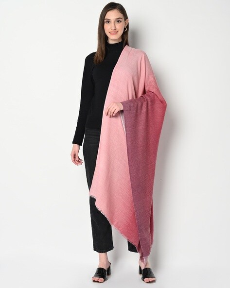 Ombre-Dyed Stole with Fringed Hem Price in India