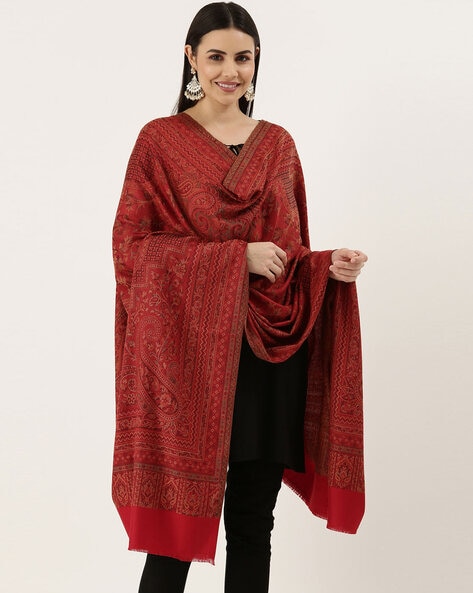 Paisley Print Shawls with Tassels Price in India
