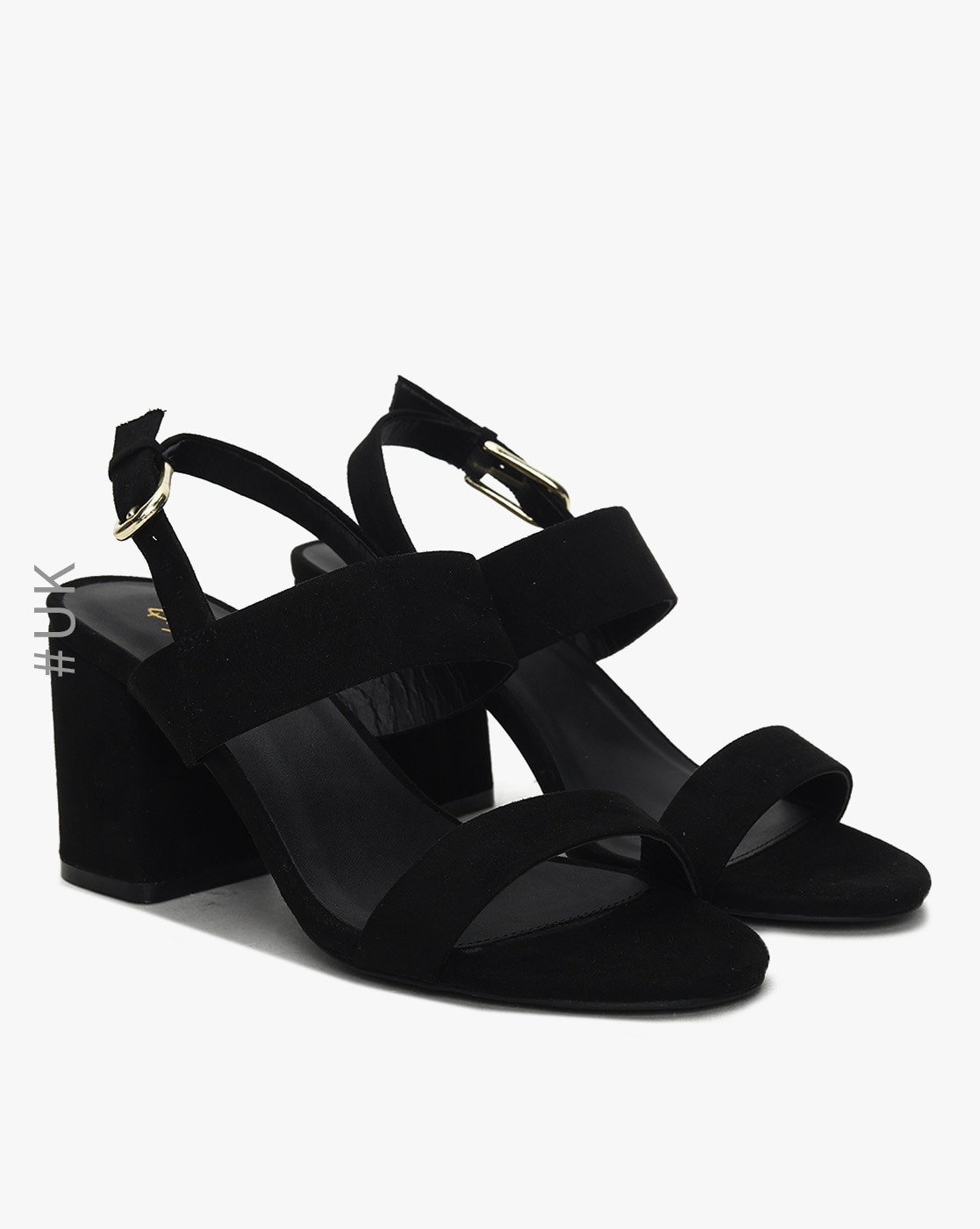 Black Patent Crossover-Strap Heeled Sandals - CHARLES & KEITH UK