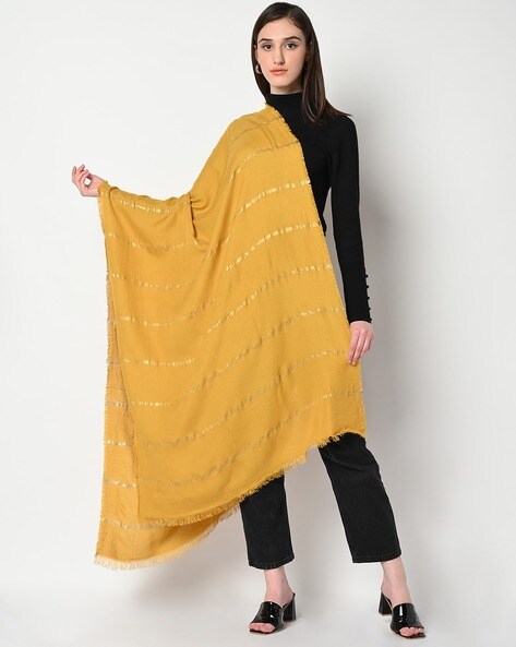 Striped Stole with Fringed Hem Price in India