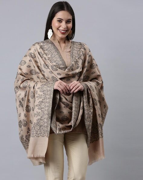 Floral Print Shawls with Tassels Price in India