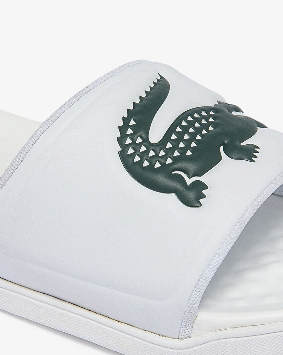 Lacoste croco slide online white