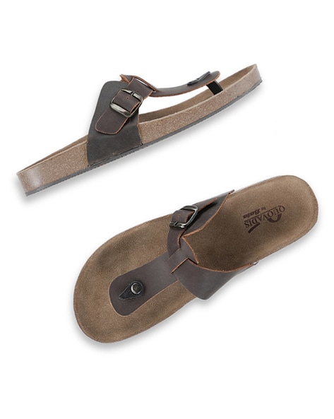 Slip-On Sandals with Buckle Fastening