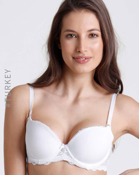 Comfy Padded & Underwired White Bra, buy, online, India