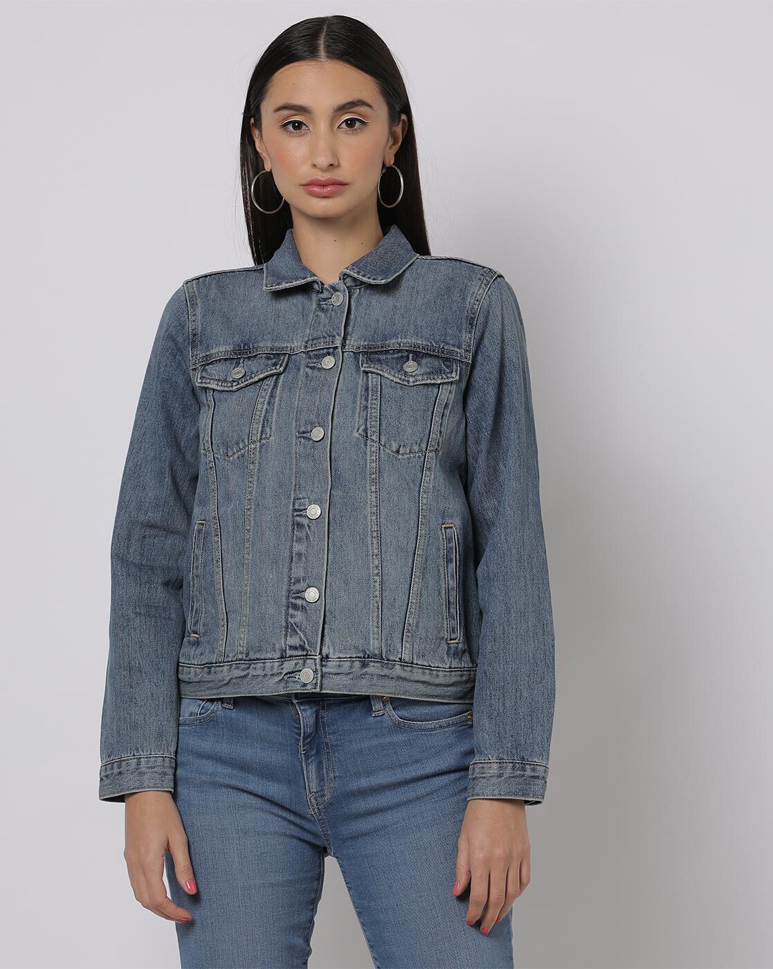 Soft Wash Denim Jacket in Light-Wash - Grace and Lace