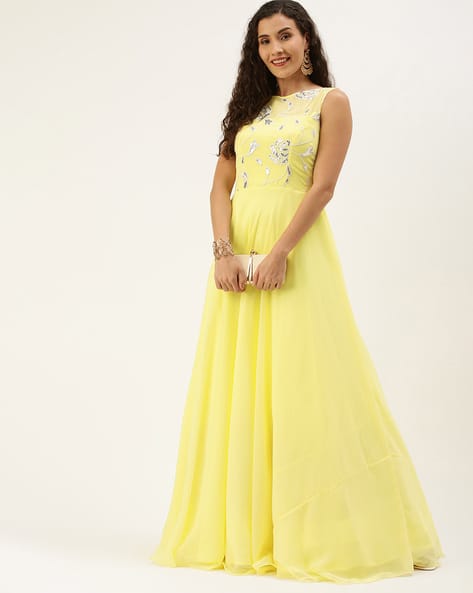 Buy Yellow Dresses u0026 Gowns for Women by ETHNOVOGUE Online | Ajio.com