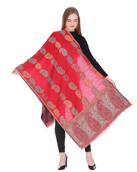 Paisley Pattern Shawl with Fringes Price in India
