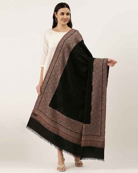 Woven Design Shawl Fringed Border Price in India