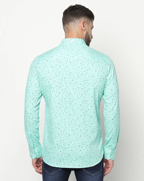 Mint green best sale shirt with print