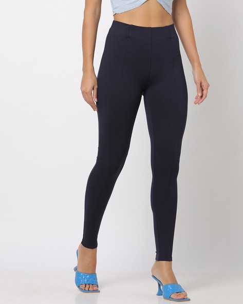 Mid-Rise Treggings with Elasticated Waist