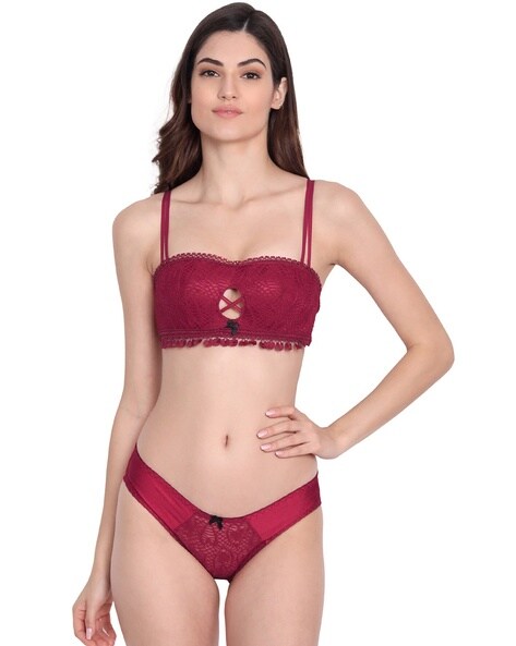 Buy Maroon Lingerie Sets for Women by DealSeven Fashion Online