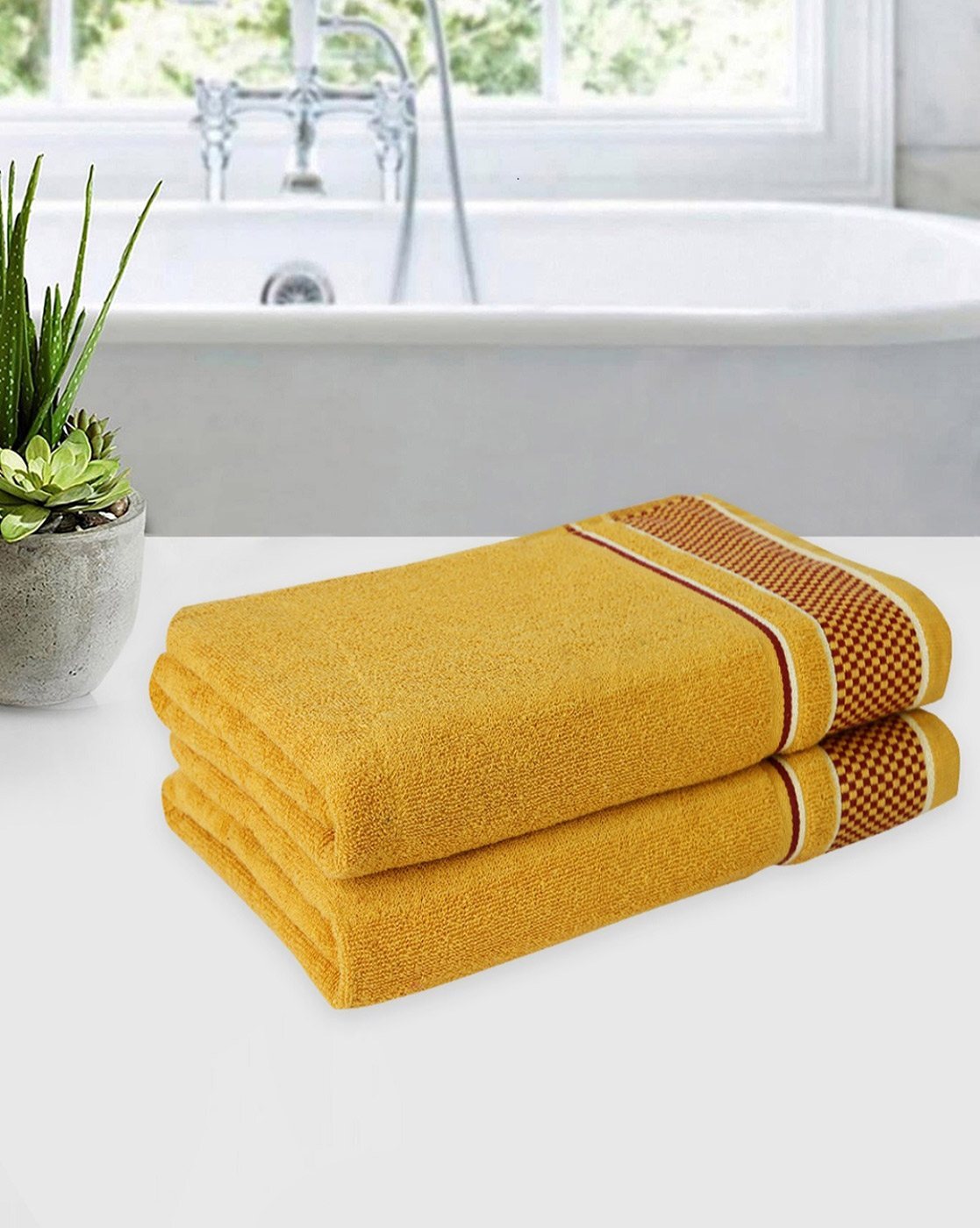 Mustard yellow towel set hot sale