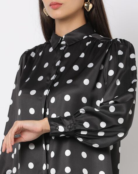 Polka dot hot sale satin top