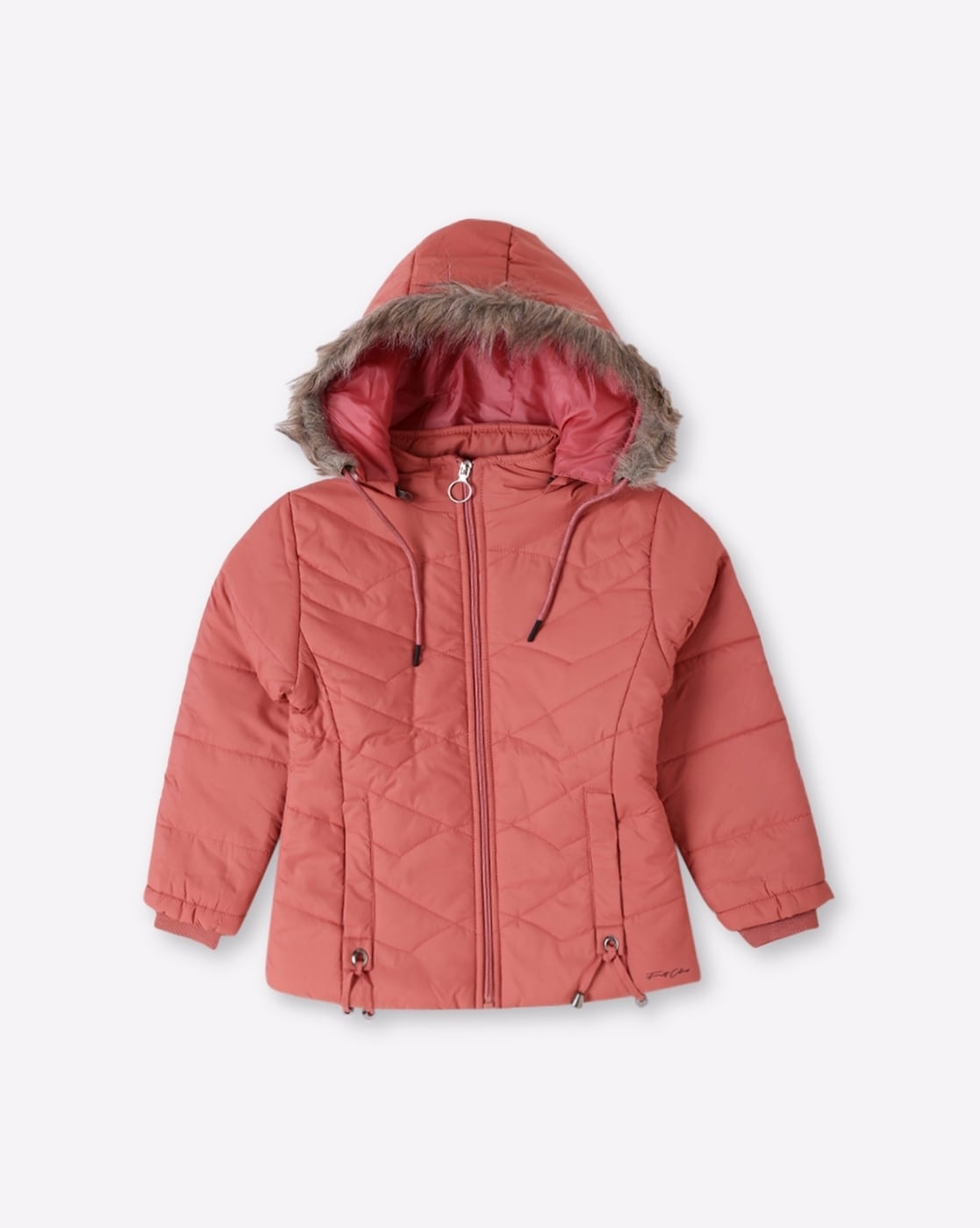 Longline Quilted Puffer Jacket in BRIGHT PINK | White Stuff