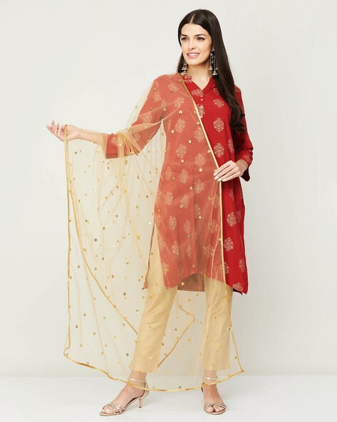 Embellished Stole with Lace Border Price in India