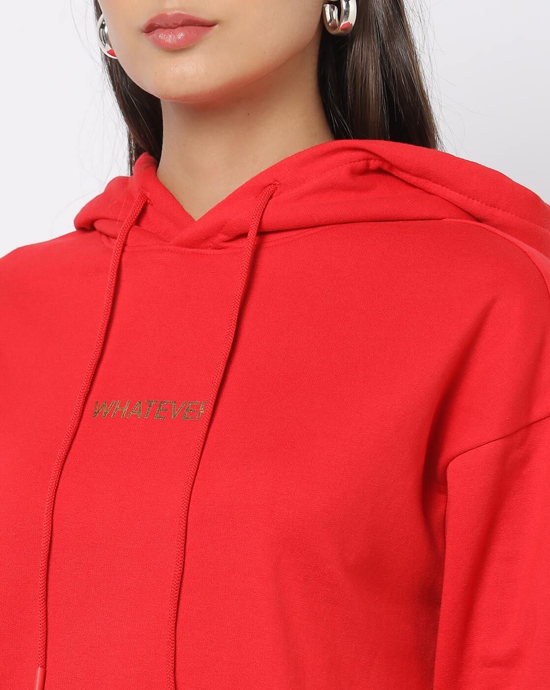 Fleece Red Women Hoodie Typography Design, Size: Large at Rs 285/piece in  Ludhiana